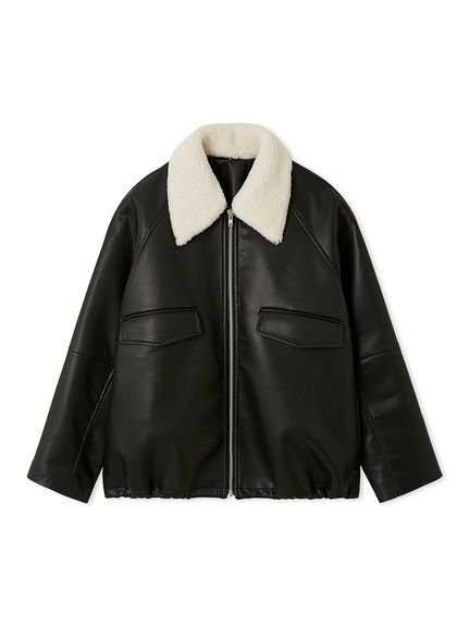 Mila Owen｜ステンカラーフェイクレザーブルゾン | Rakuten Fashion