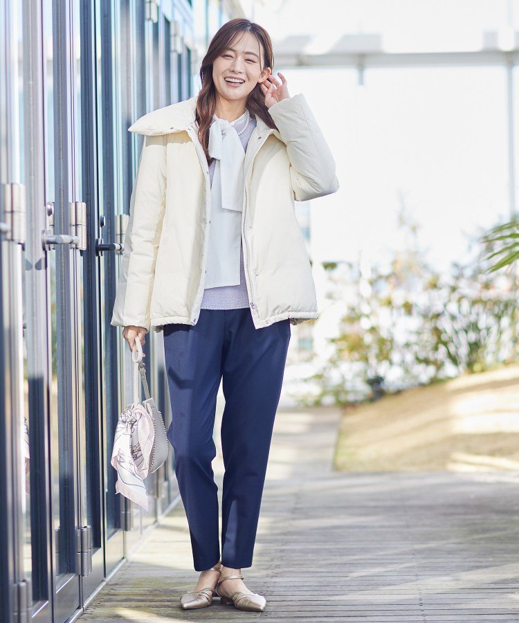 INDIVI｜【撥水/洗える/デザイン衿】ステッチレス ショートダウン