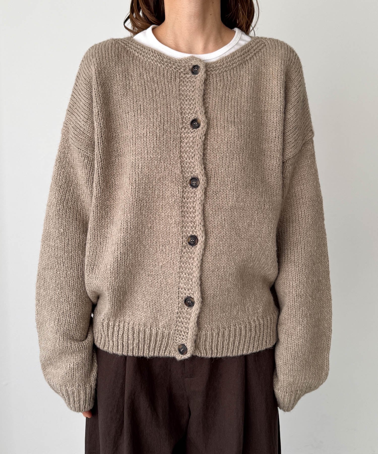 CANAL JEAN｜El mar アルパカ混クルーネックカーディガン | Rakuten