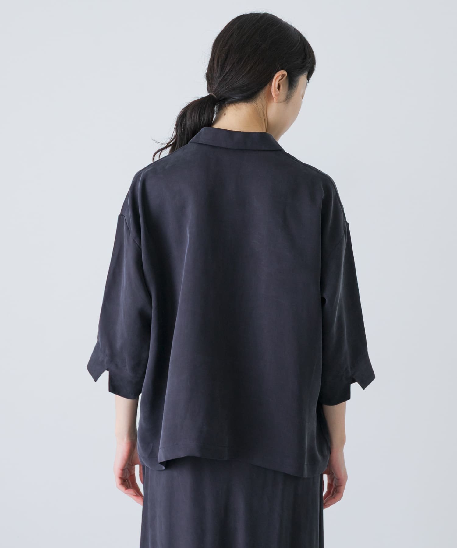 かぐれ｜キュプラオープンカラーシャツ | Rakuten Fashion(楽天