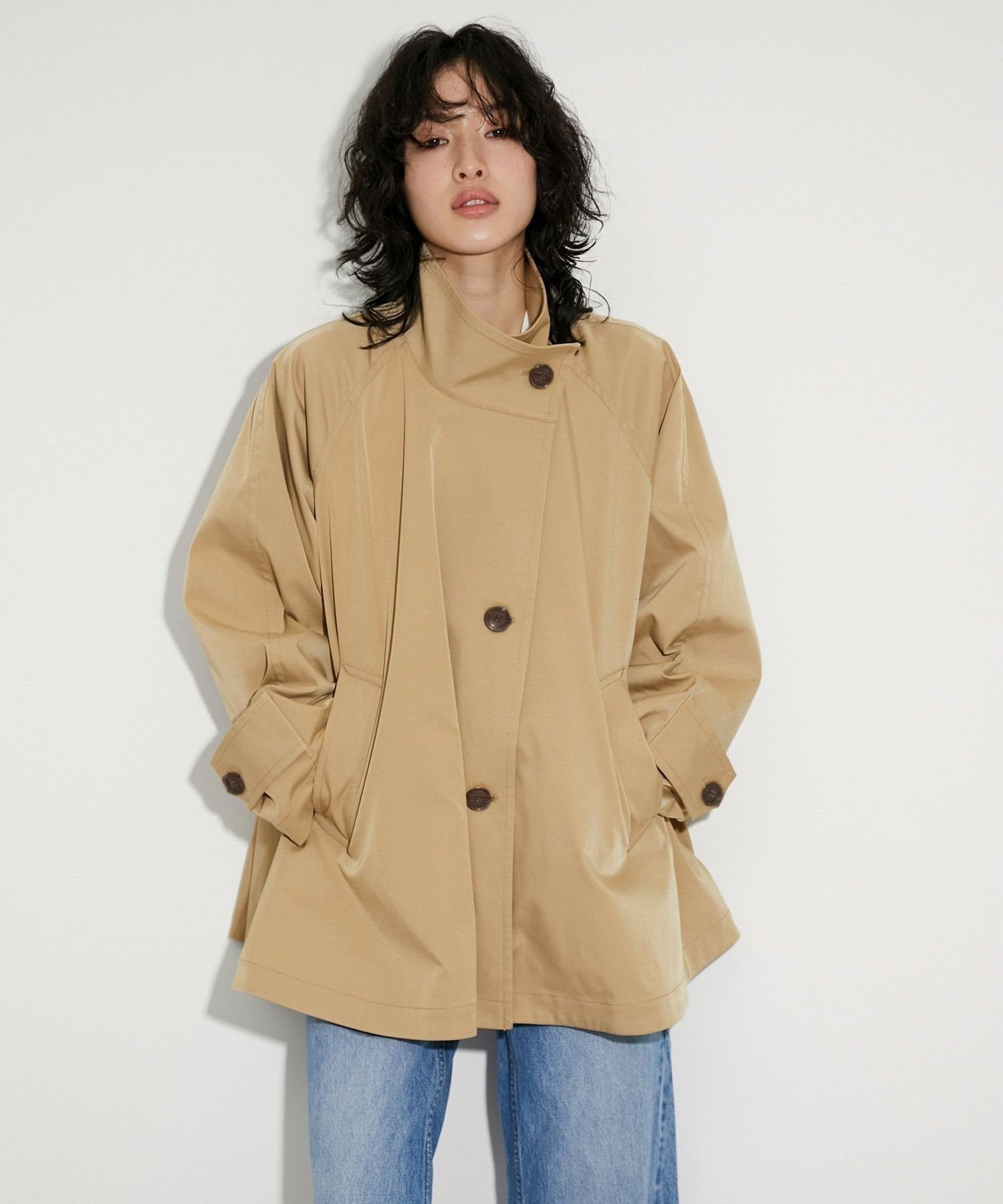 ADAM ET ROPE'｜フレアーミドルトレンチコート | Rakuten Fashion(楽天