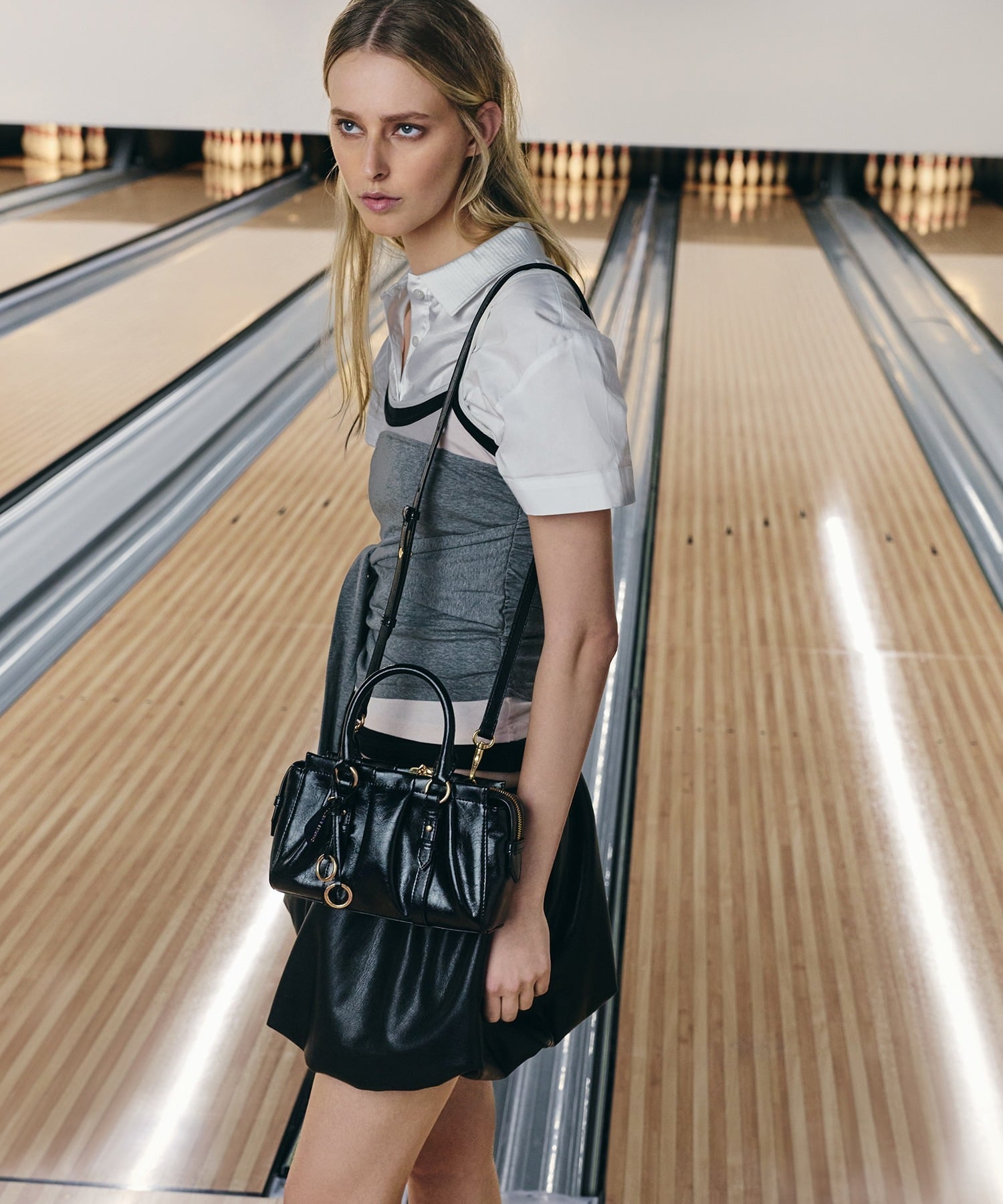 CHARLES & KEITH｜Brittonブリットンルーシュドトップハンドルトート