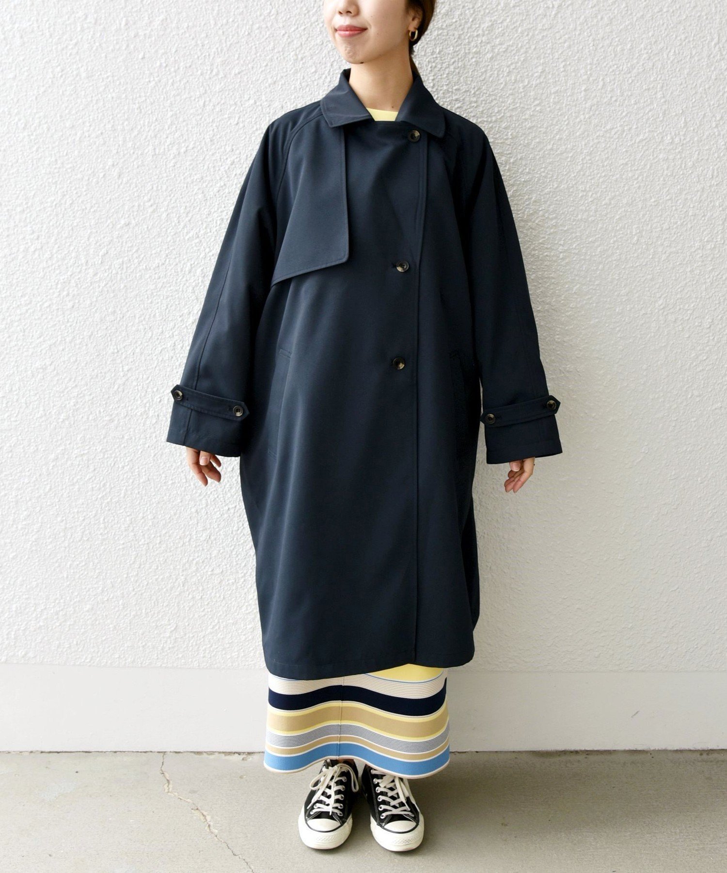 SHIPS｜SHIPS any: 〈洗濯機可能〉フレア ミディ トレンチ コート 24AW