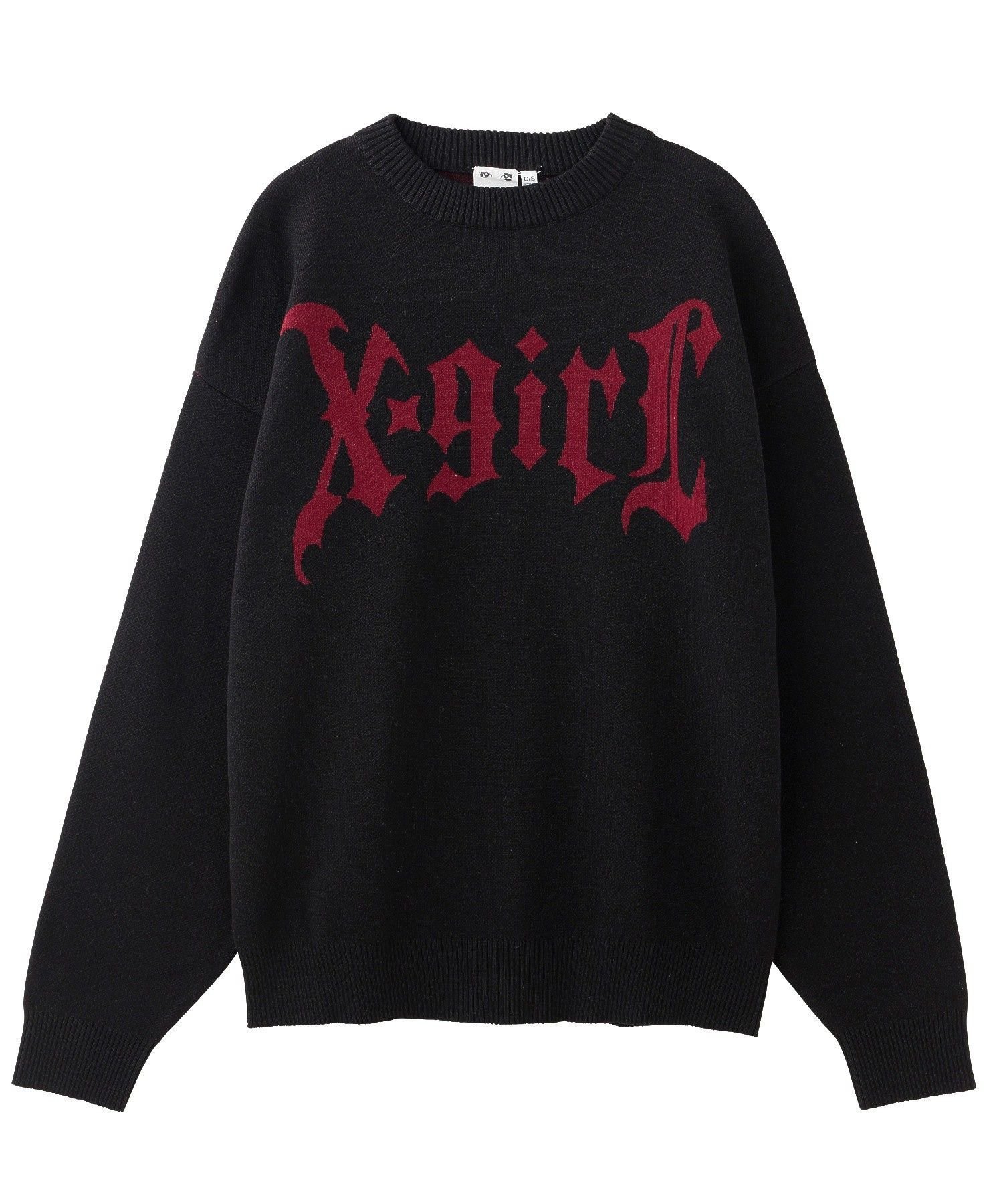 X-girl｜GOTHIC LOGO JACQUARD KNIT TOP | Rakuten Fashion(楽天
