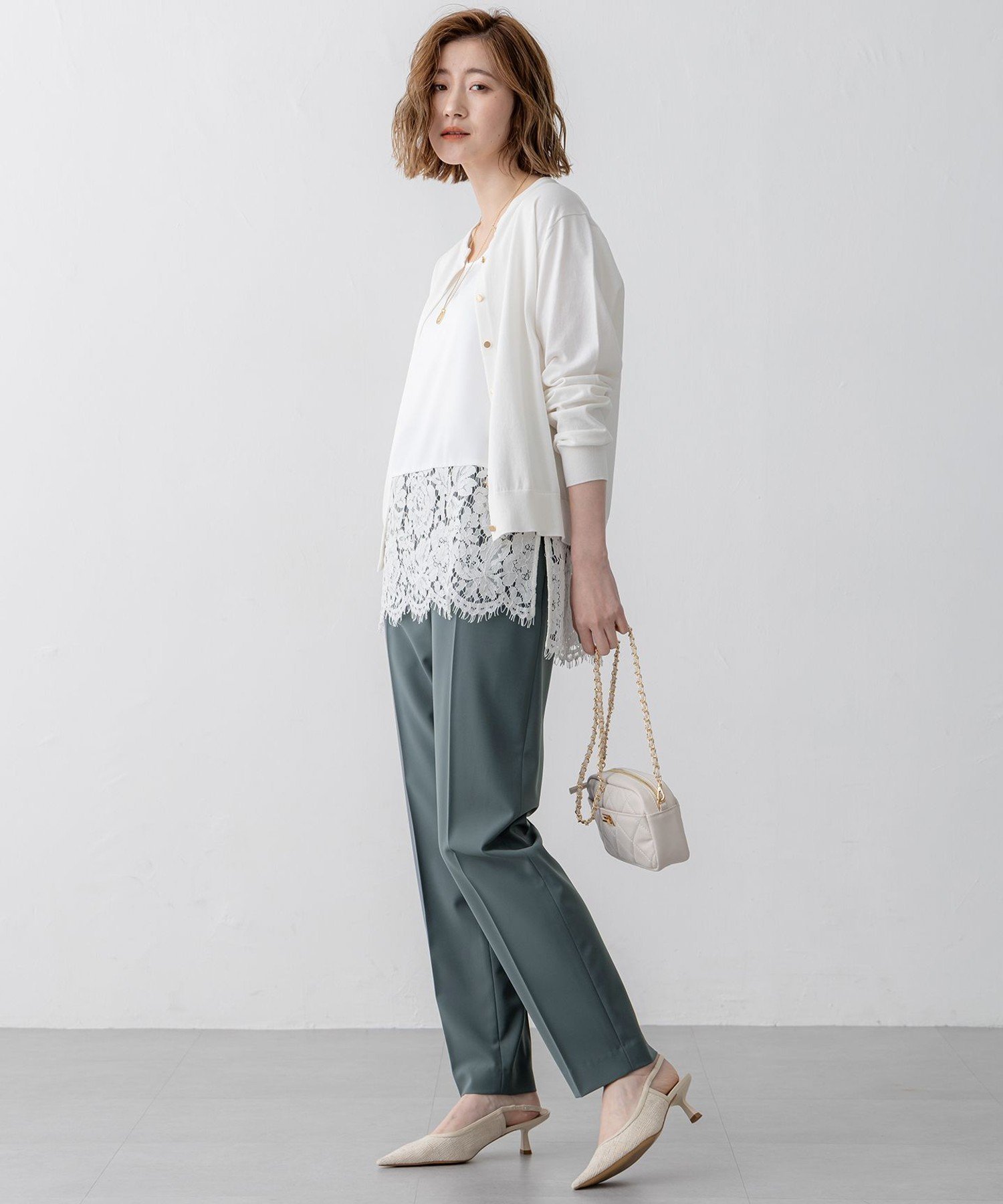 23区｜【洗える】レースコンビストレッチ マットサテン インナー