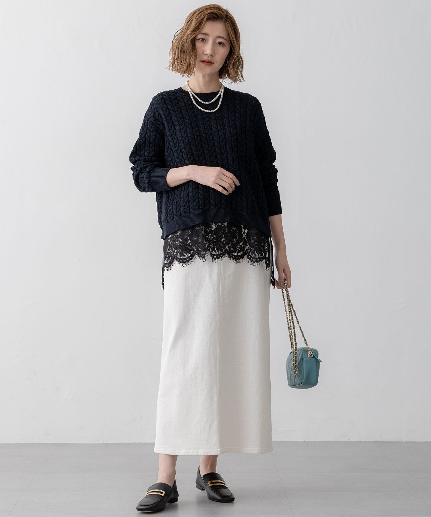 23区｜【洗える】レースコンビストレッチ マットサテン インナー