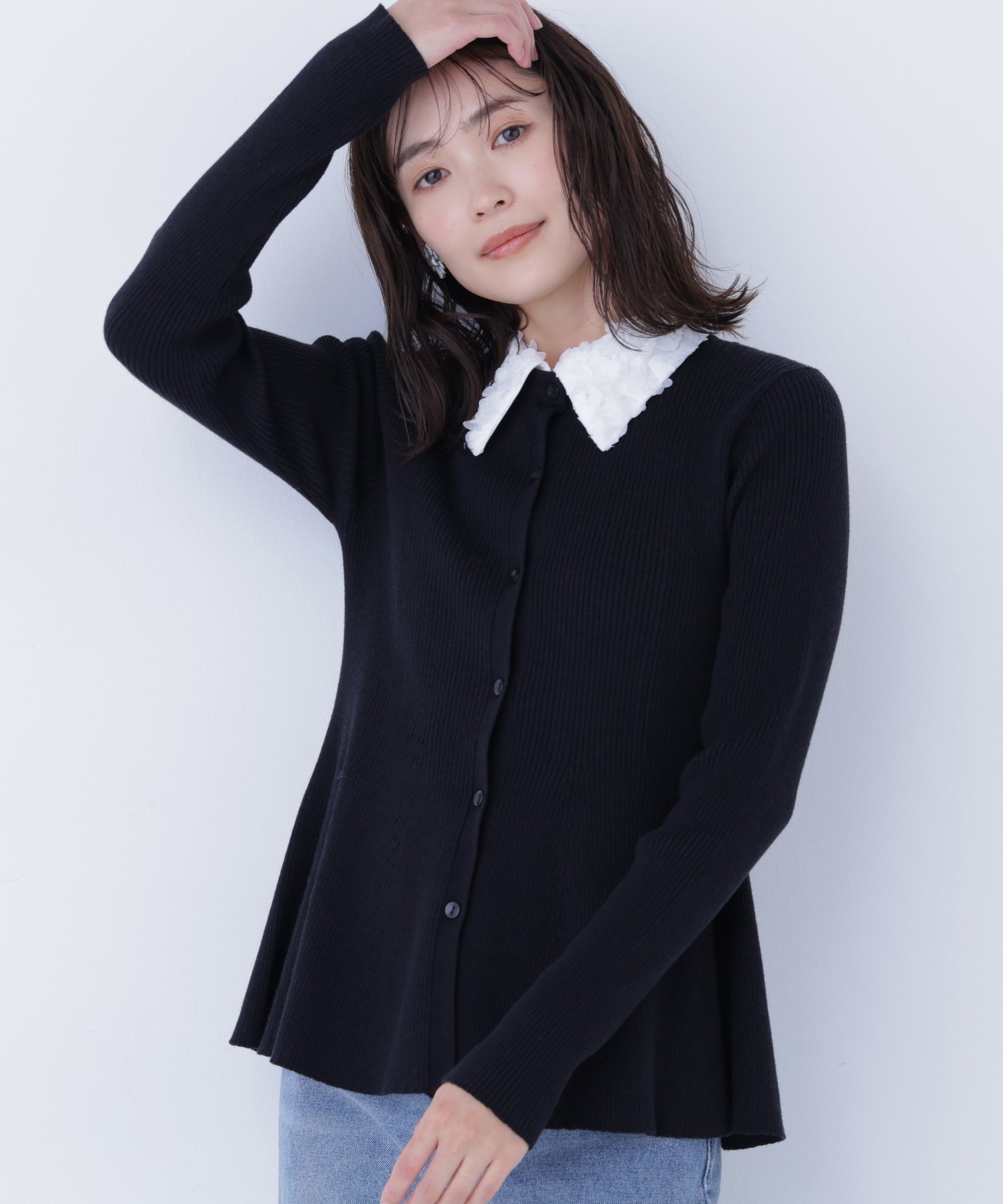 NATURAL BEAUTY BASIC｜2wayカラーペプラムニット | Rakuten Fashion