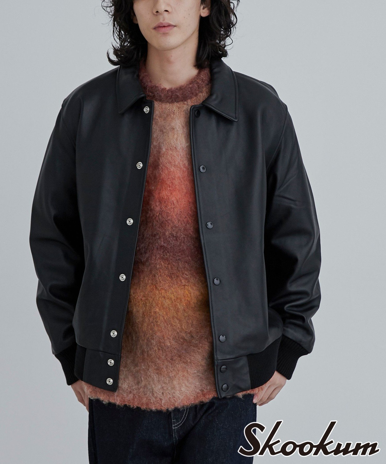 coen｜SKOOKUM*coen別注バイロンカラーレザージャケット(WEB限定サイズ
