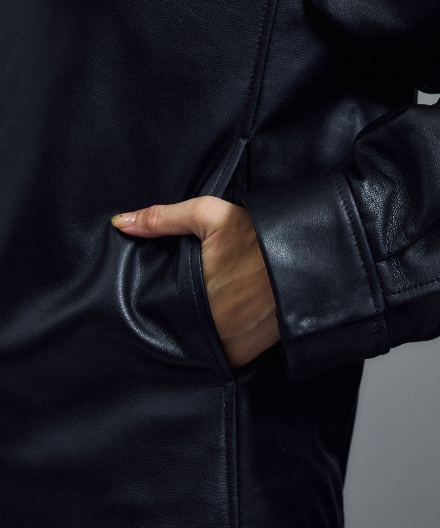 SALON adam et rope'｜ラムレザージップブルゾン | Rakuten Fashion