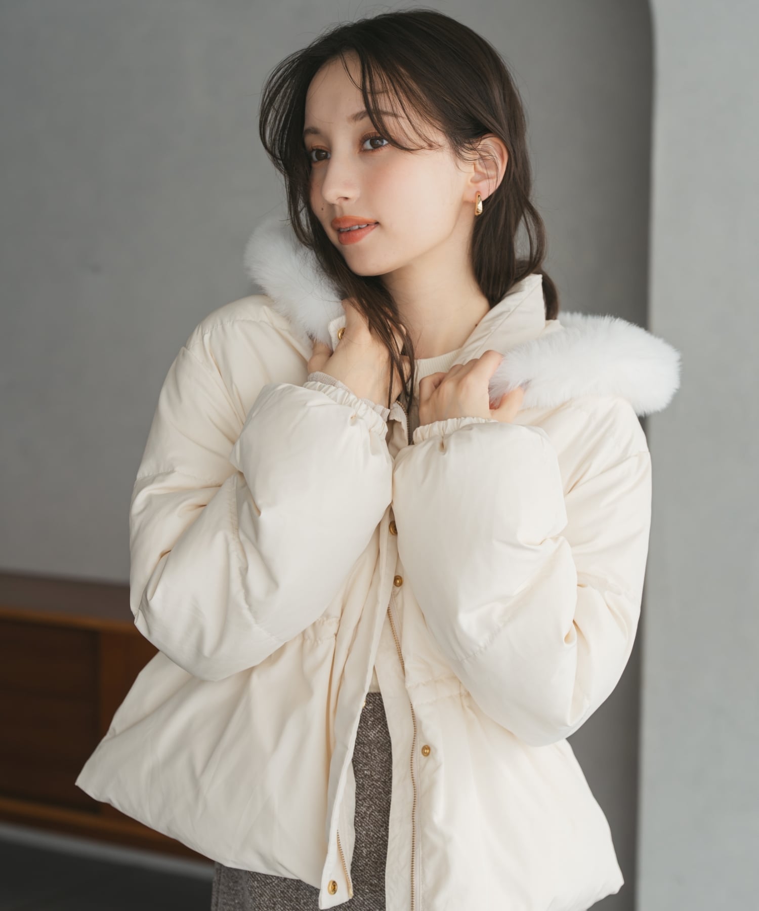 31 Sons de mode｜2025秋冬新作 フードファー付ショートダウン