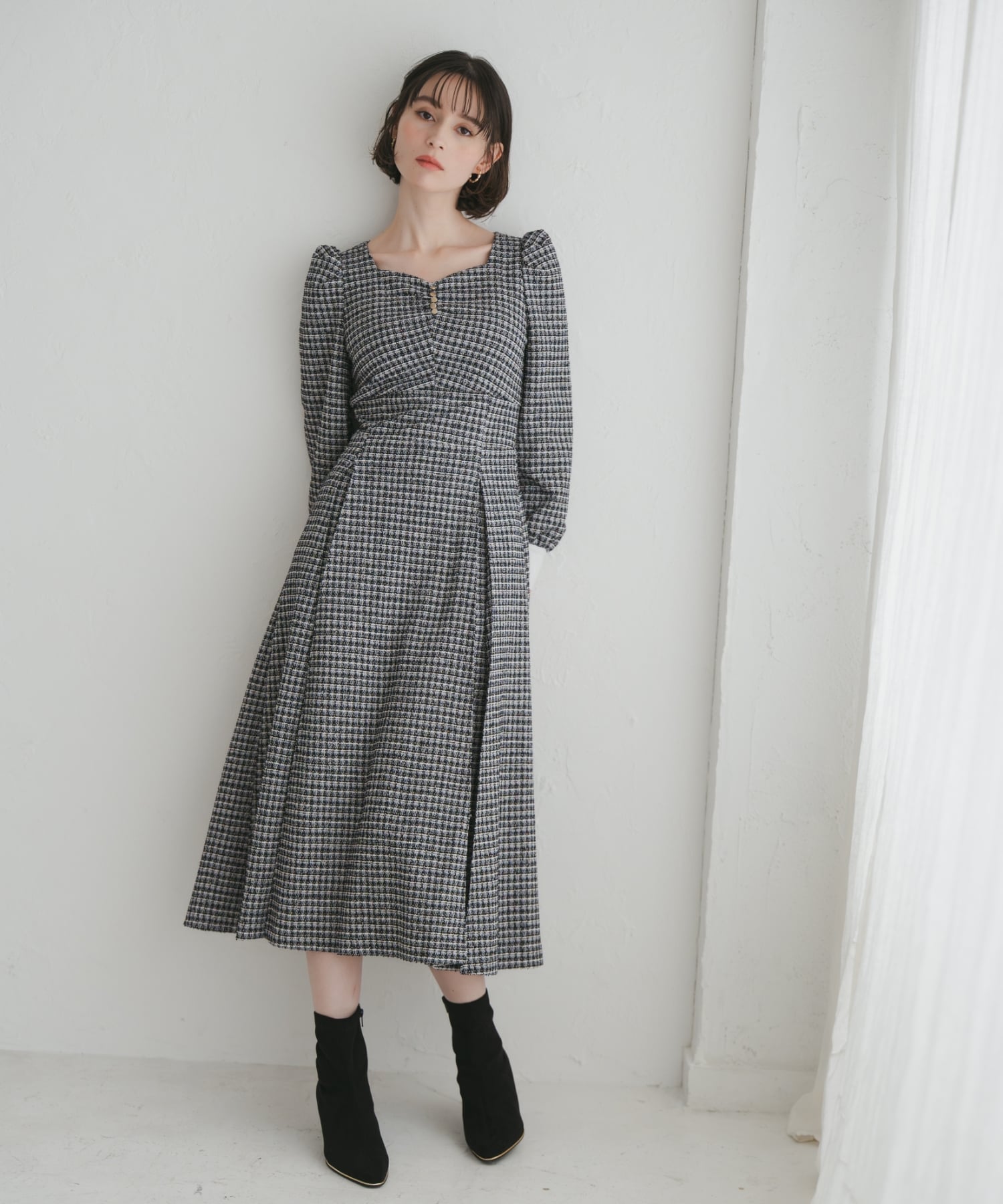 31 Sons de mode｜2025秋冬新作 カットジャガードフレアワンピース