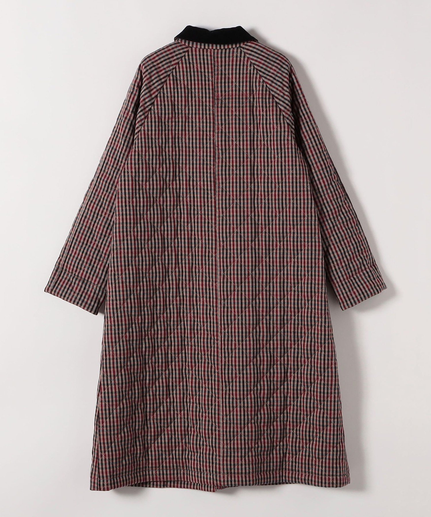 SHIPS｜SHIPS any: キルティング チェック ステンカラー Aライン