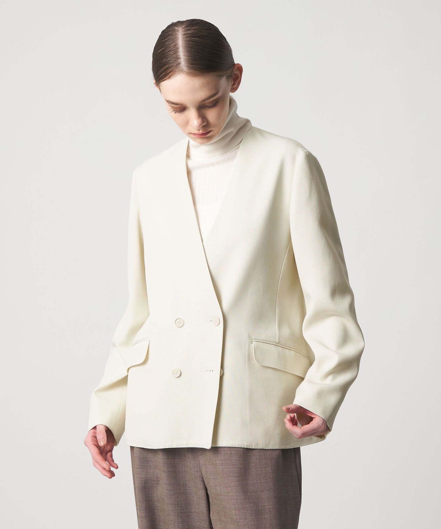 楽天市場】drawer（種類（コート・ジャケット）ノーカラー・スタンド