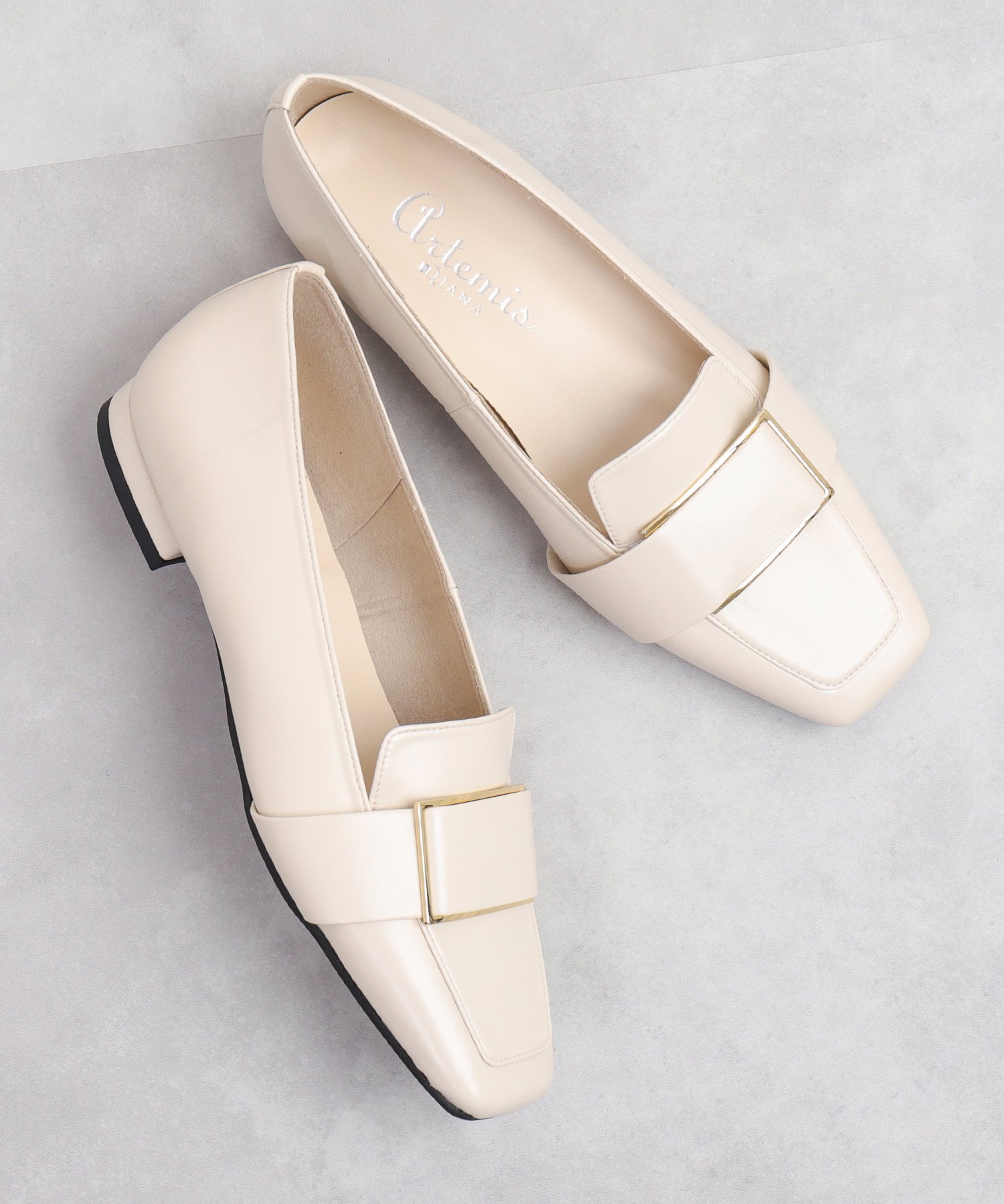 artemis by DIANA｜スクエアトゥ メタルバックルローファー | Rakuten