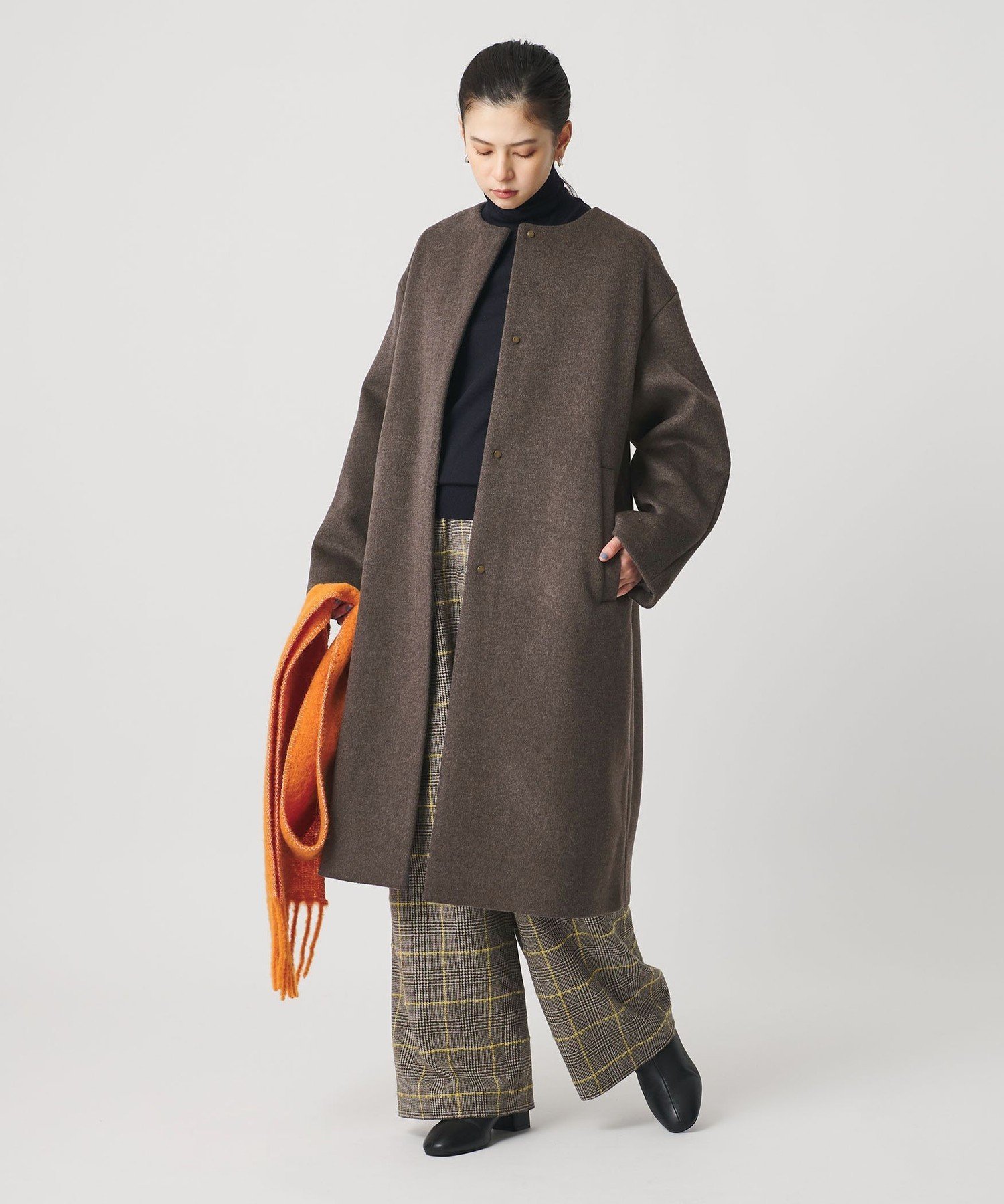 BEAUTY&YOUTH UNITED ARROWS｜毛ナイロン ノーカラーコート | Rakuten