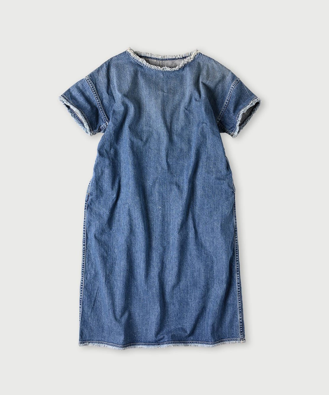 45R｜ライ麦デニムのフリンジドレス(淡) | Rakuten Fashion(楽天