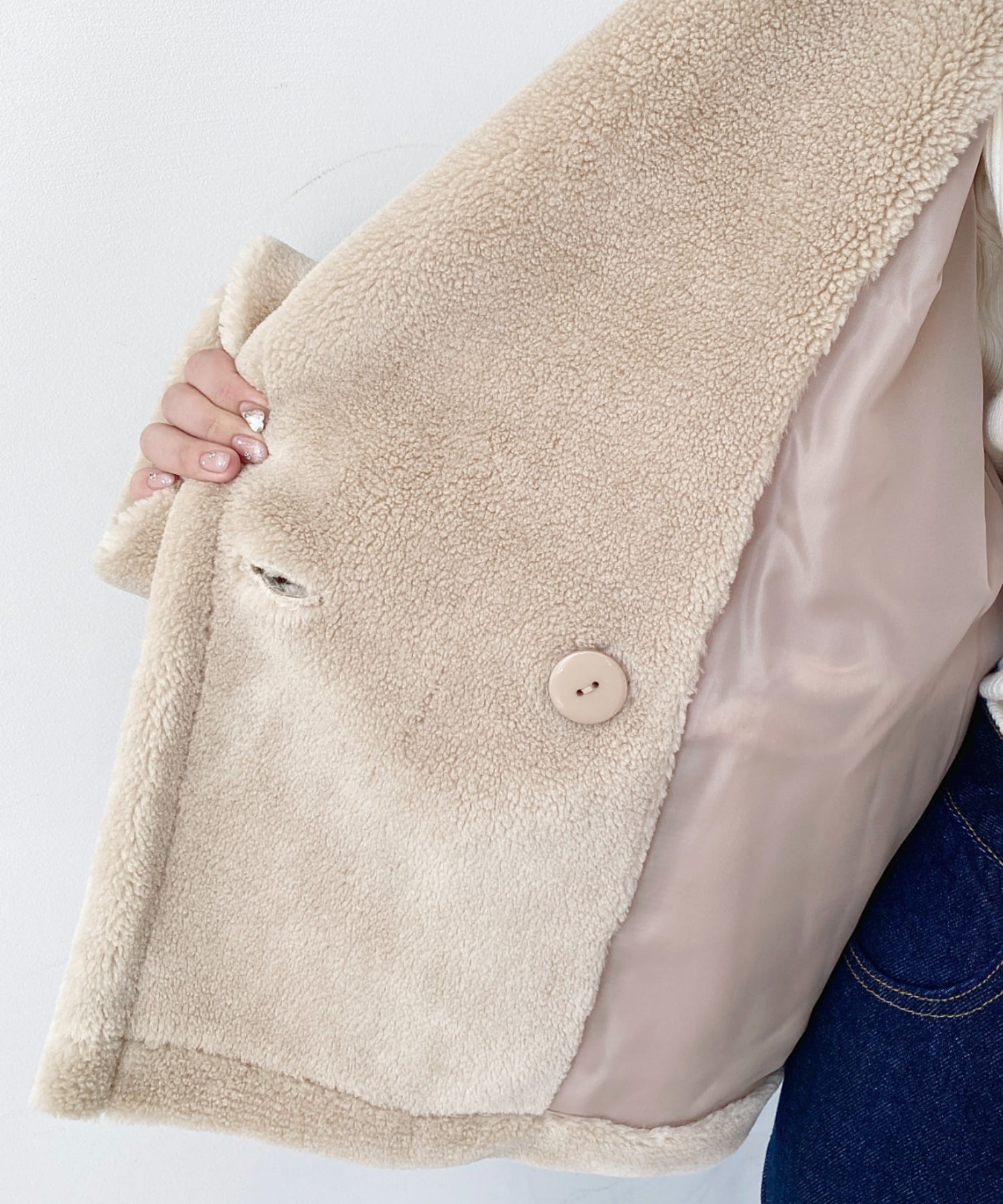 moment+｜ショート丈テディベアボアPコート ジャケット | Rakuten