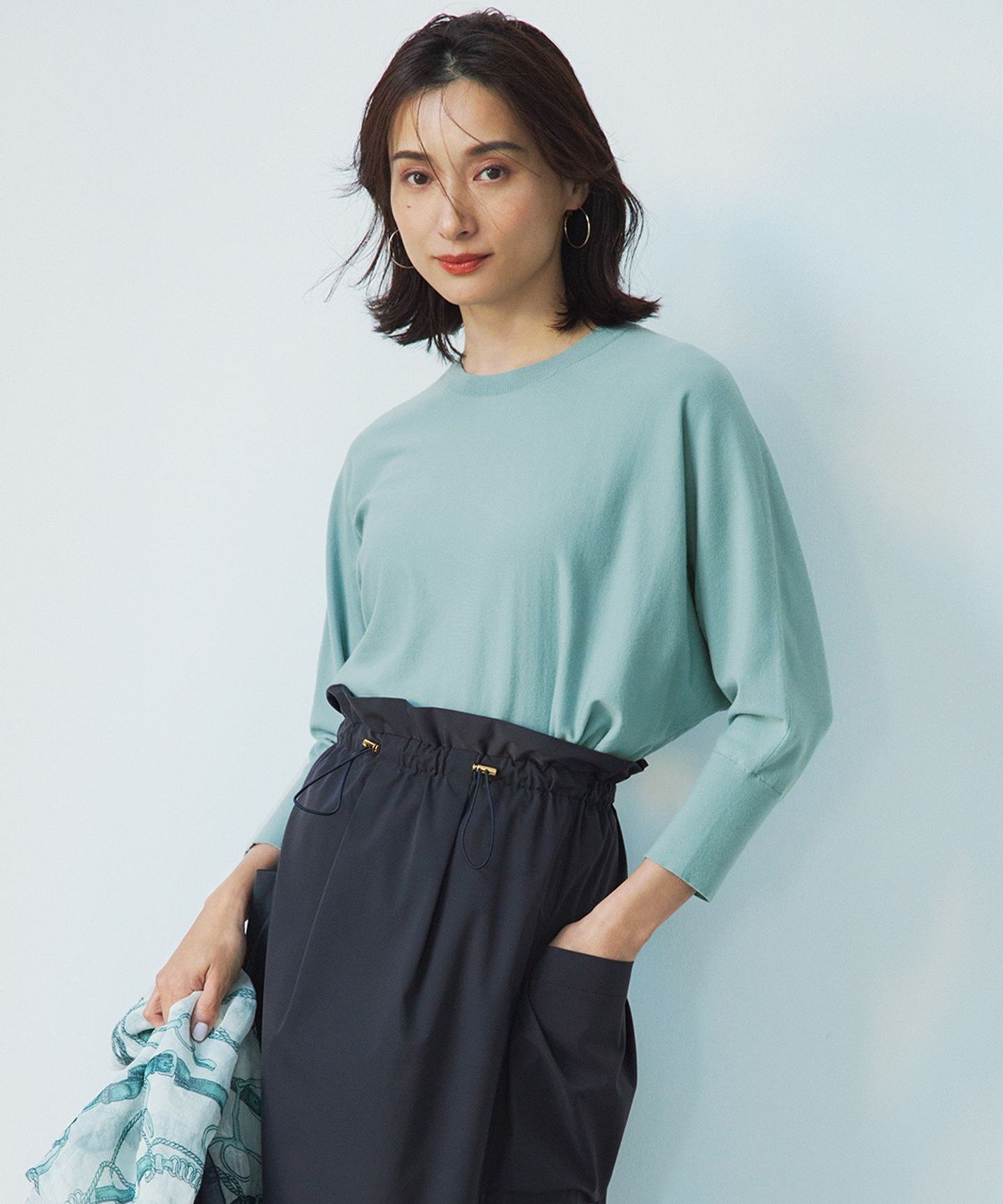 23区｜【洗える】コンフォートストレッチ ドルマンスリーブ ニット