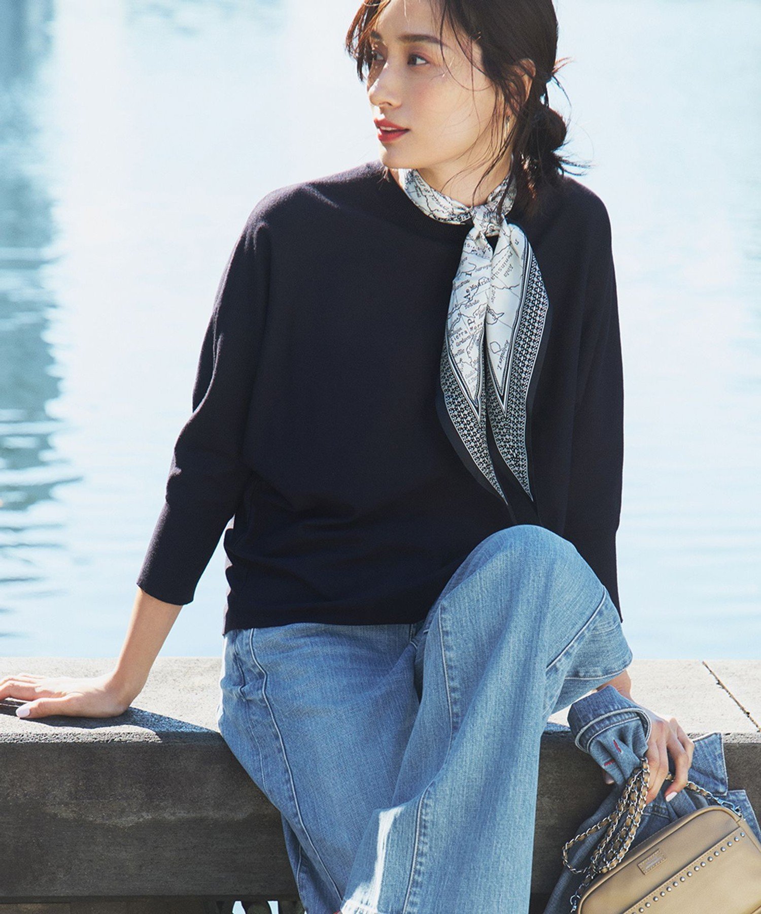 23区｜【洗える】コンフォートストレッチ ドルマンスリーブ ニット