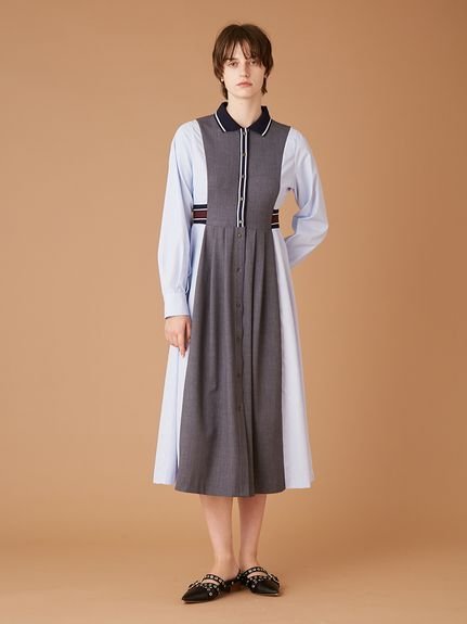 FURFUR｜リブコンビシャツワンピース | Rakuten Fashion(楽天