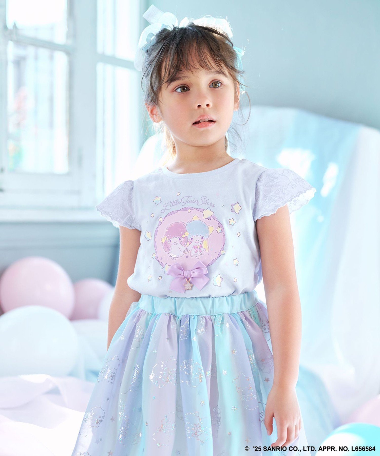 ANY｜【any FAM× リトルツインスターズ 】キキ&ララ 袖レースTシャツ