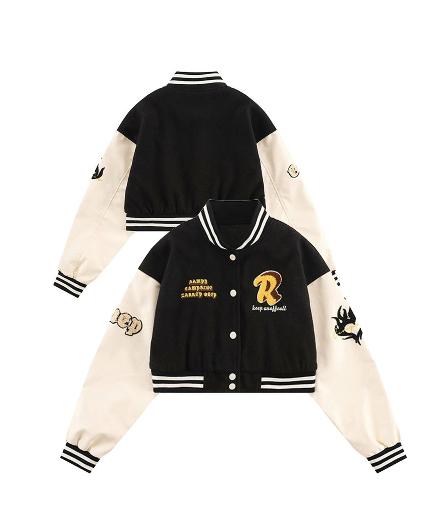 aimoha｜HOOK/(U)【HOOK】アメカジワッペン刺繍スタジャンジャケット