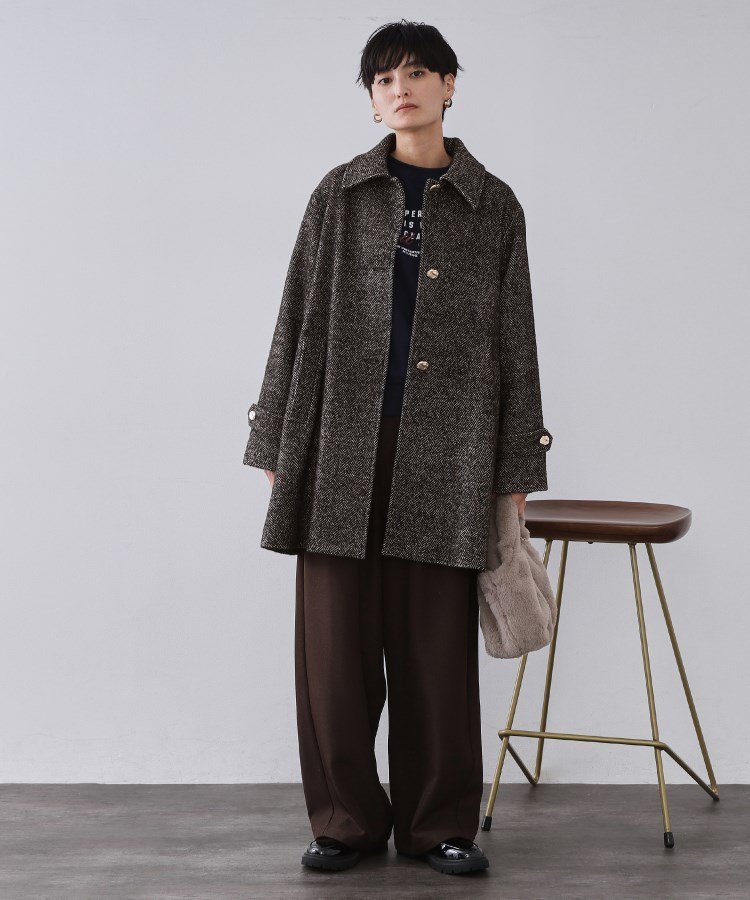 OPAQUE.CLIP｜ヘリンボーンステンカラーコート | Rakuten Fashion(楽天