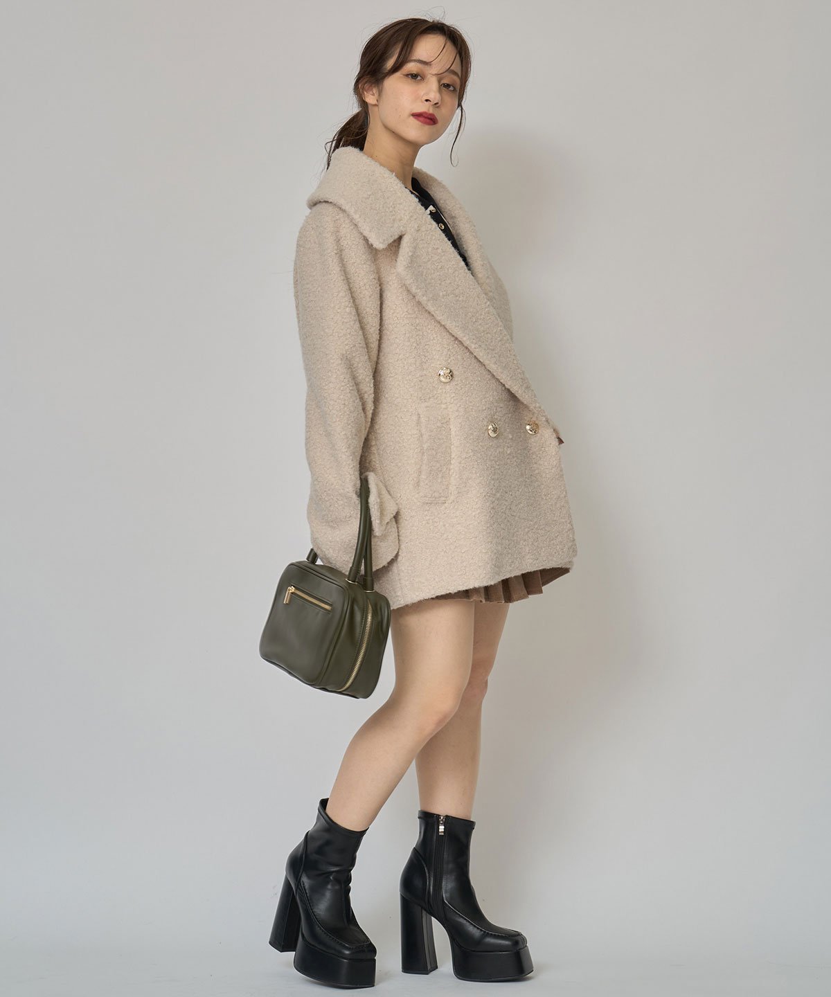 REDYAZEL｜ボアダブルミドルコート | Rakuten Fashion(楽天