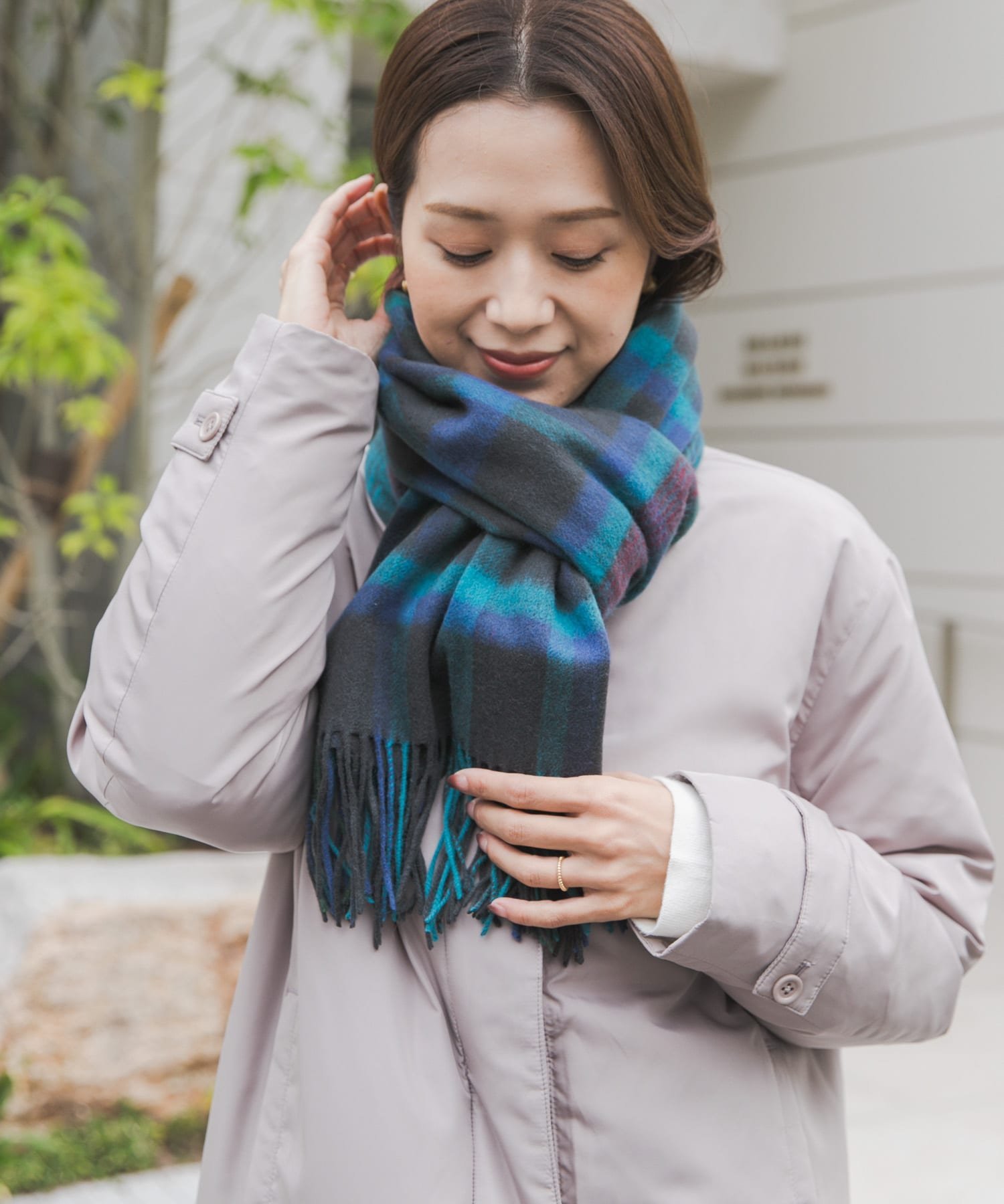 URBAN RESEARCH DOORS｜ウールチェックストール | Rakuten Fashion