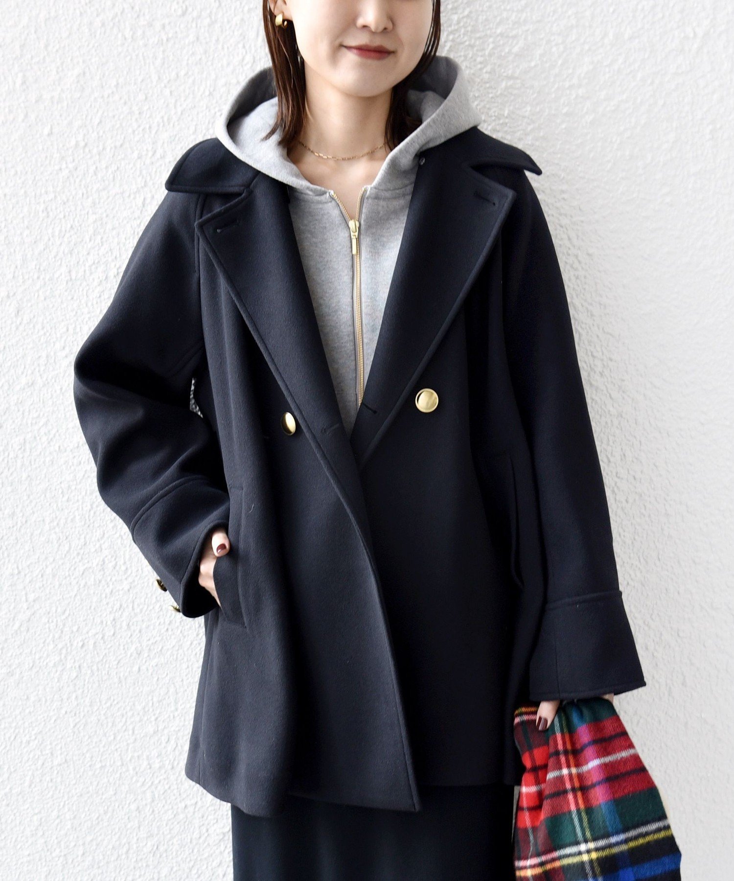 ウール ライク ジャージー メルトン 2WAY Pコート SHIPS｜【WEB限定】<手洗い可能>ウール ライク ジャージー メルトン