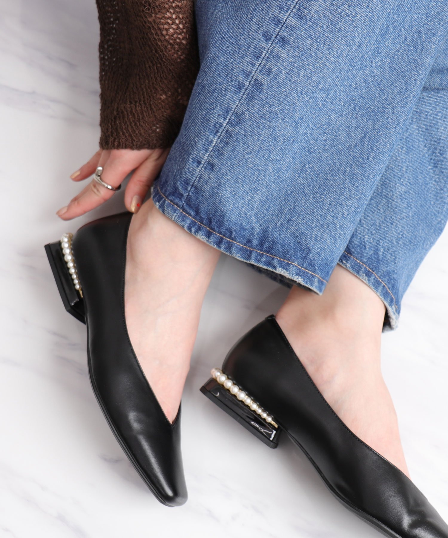 artemis by DIANA｜パールヒール Vカットフラットシューズ | Rakuten