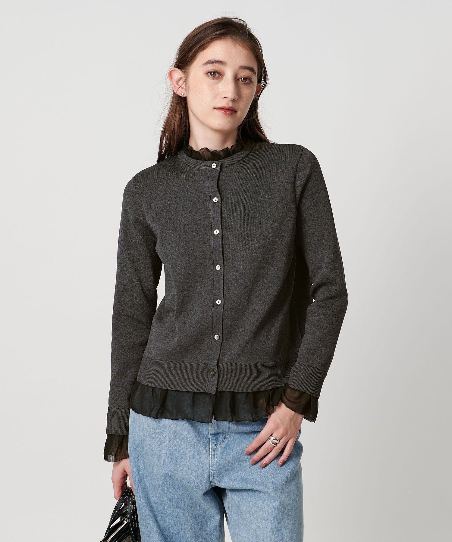 UNITED ARROWS｜4WAY シフォン カーディガン -ウォッシャブル