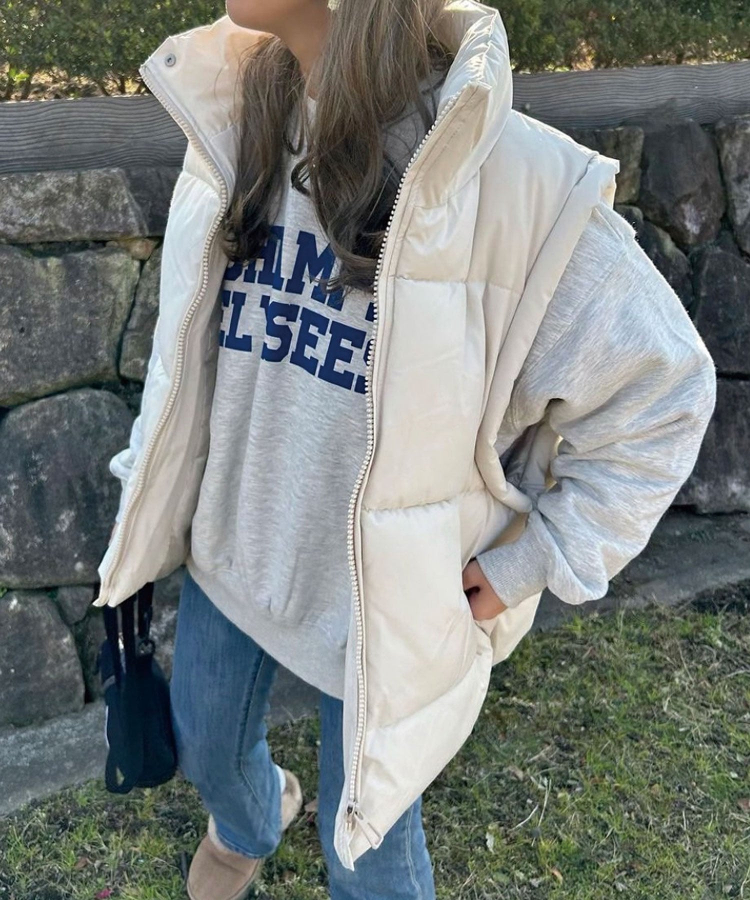 CORNERS｜ファイバーダウンオーバーベスト 中わたベスト ダウンベスト