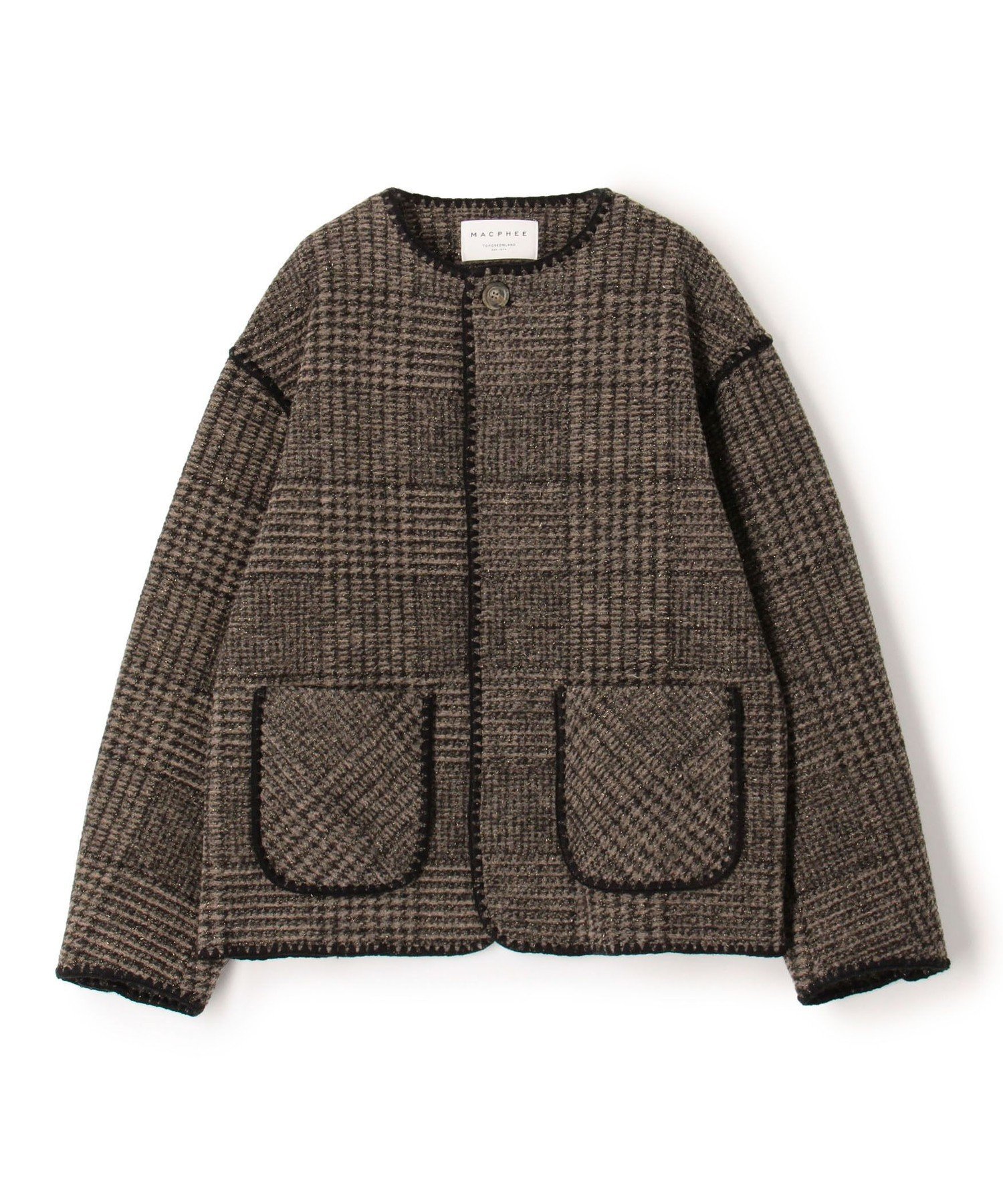 TOMORROWLAND｜チェックスパーク クルーネックジャケット | Rakuten