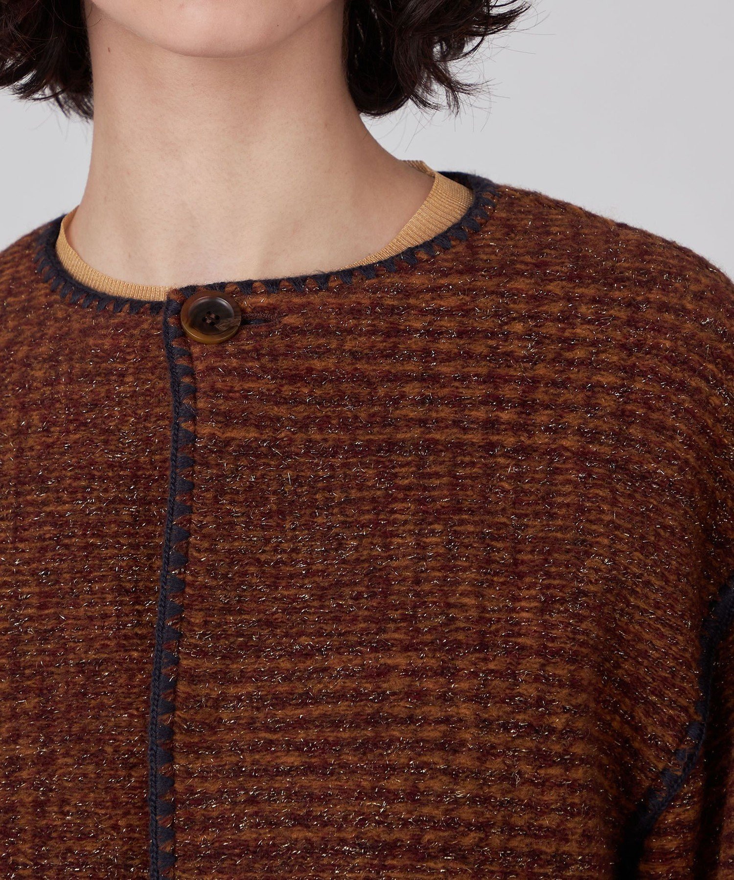 TOMORROWLAND｜チェックスパーク クルーネックジャケット | Rakuten