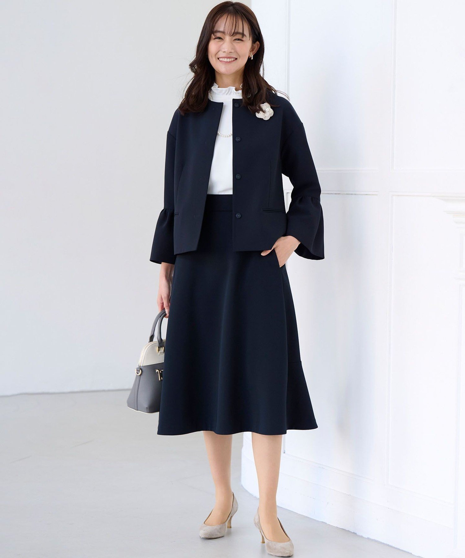 組曲｜【KUMIKYOKU NAVY】コンフォータブルドレープ フレアスリーブ