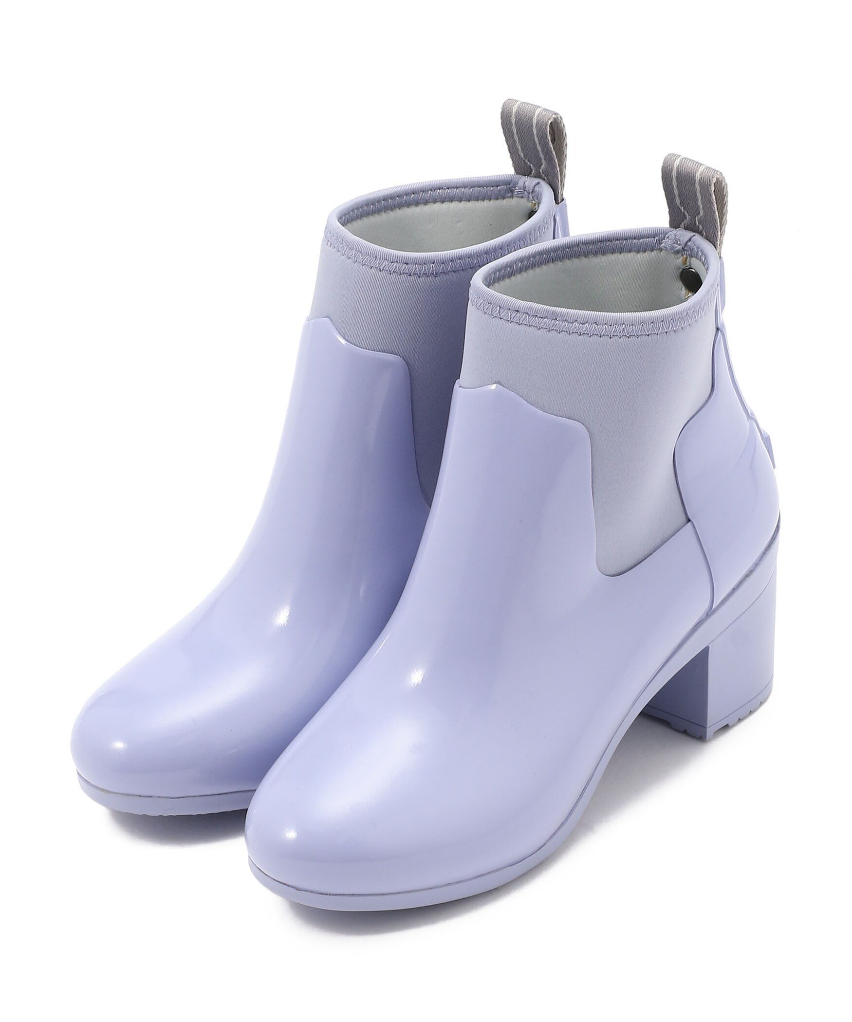 ハンター リファインド グロス ミッドヒール ブーツ レディース