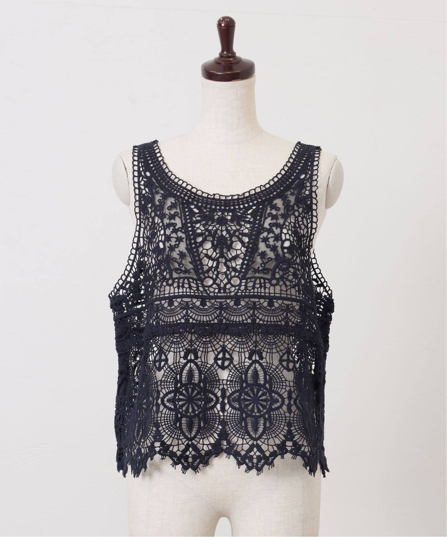 journal standard luxe｜《追加予約》レースMIXノースリーブブラウス