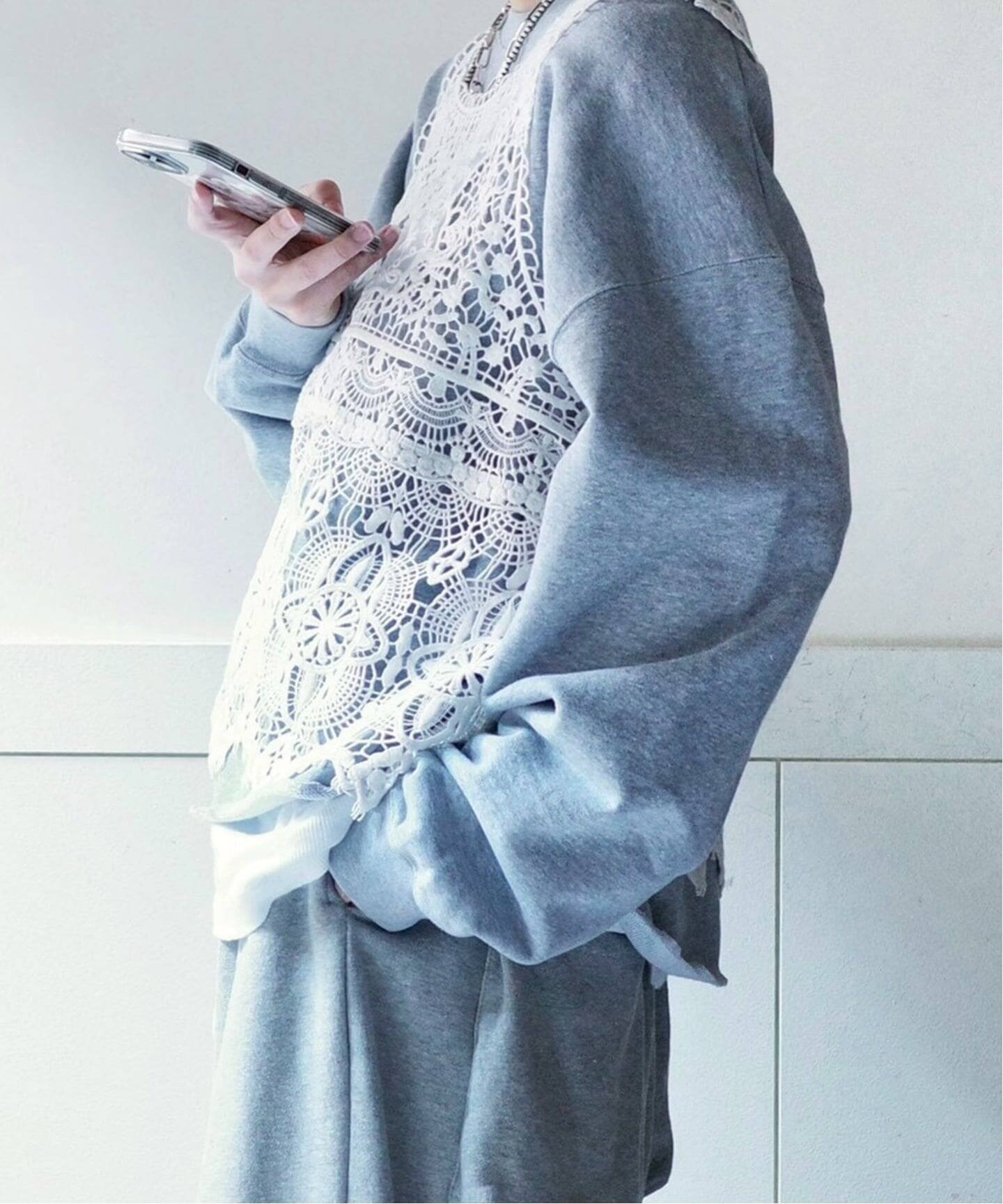 journal standard luxe｜《追加予約》レースMIXノースリーブブラウス