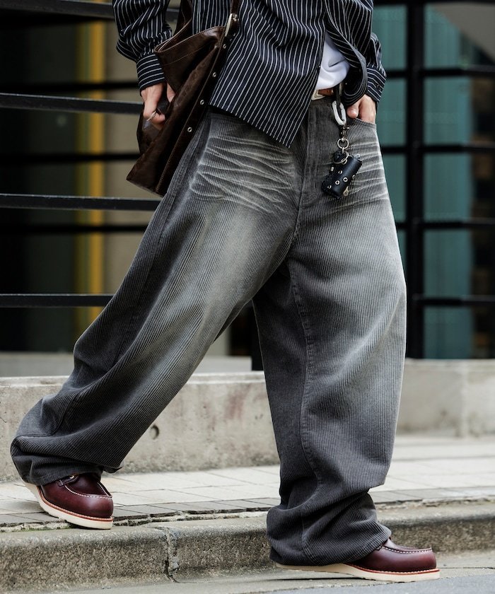 FREAK'S STORE｜VINTAGE WASHED CORDUROY WIDE STRAIGHT PANTS 【限定