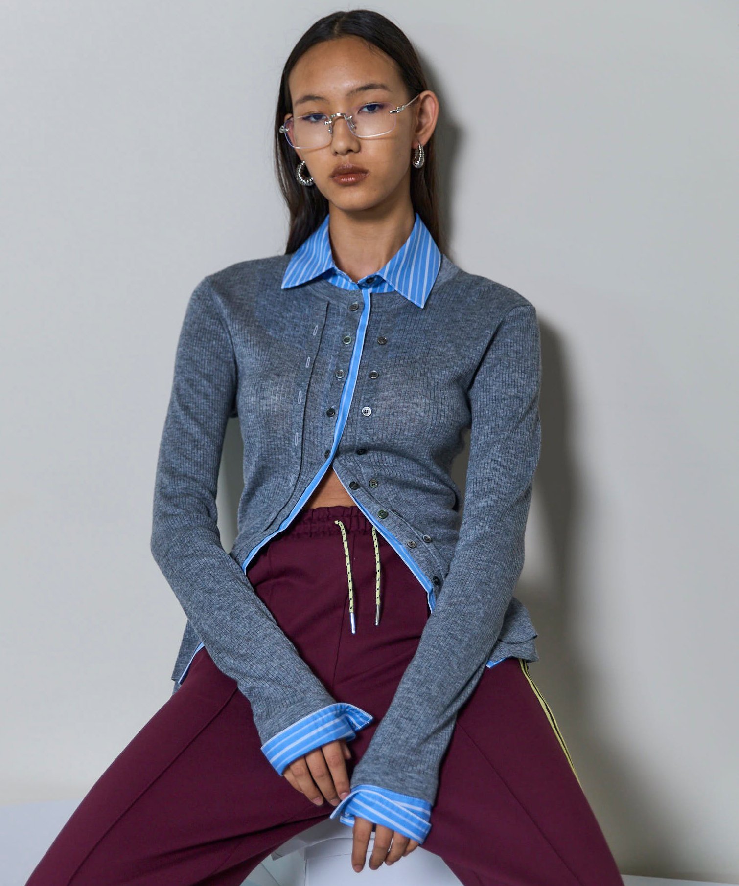 MAISON SPECIAL｜2way Shirt Knit Docking Tops | Rakuten Fashion