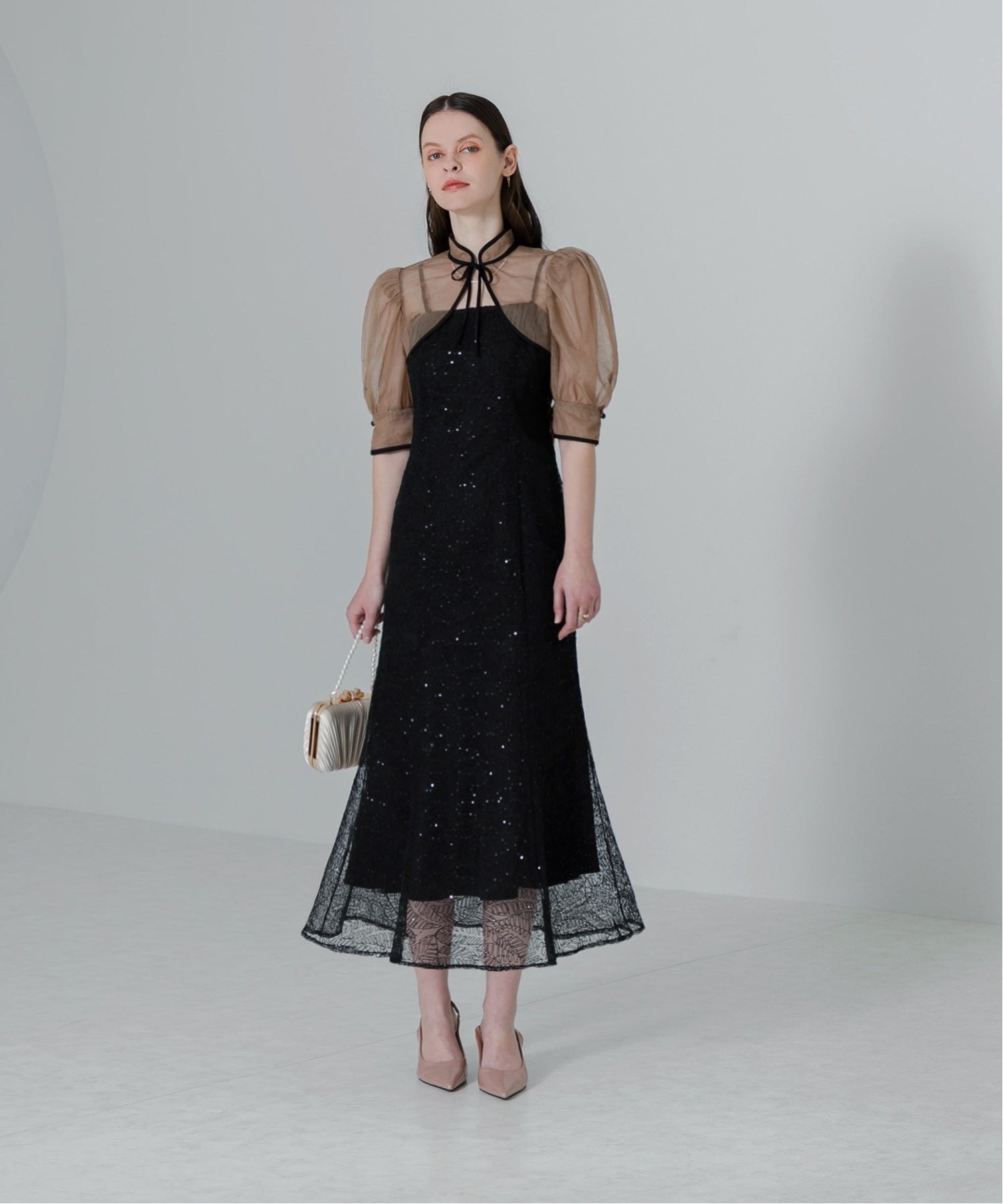 Leja｜LEJA/スパンコール刺繍マーメイドボレロ付きワンピースドレス