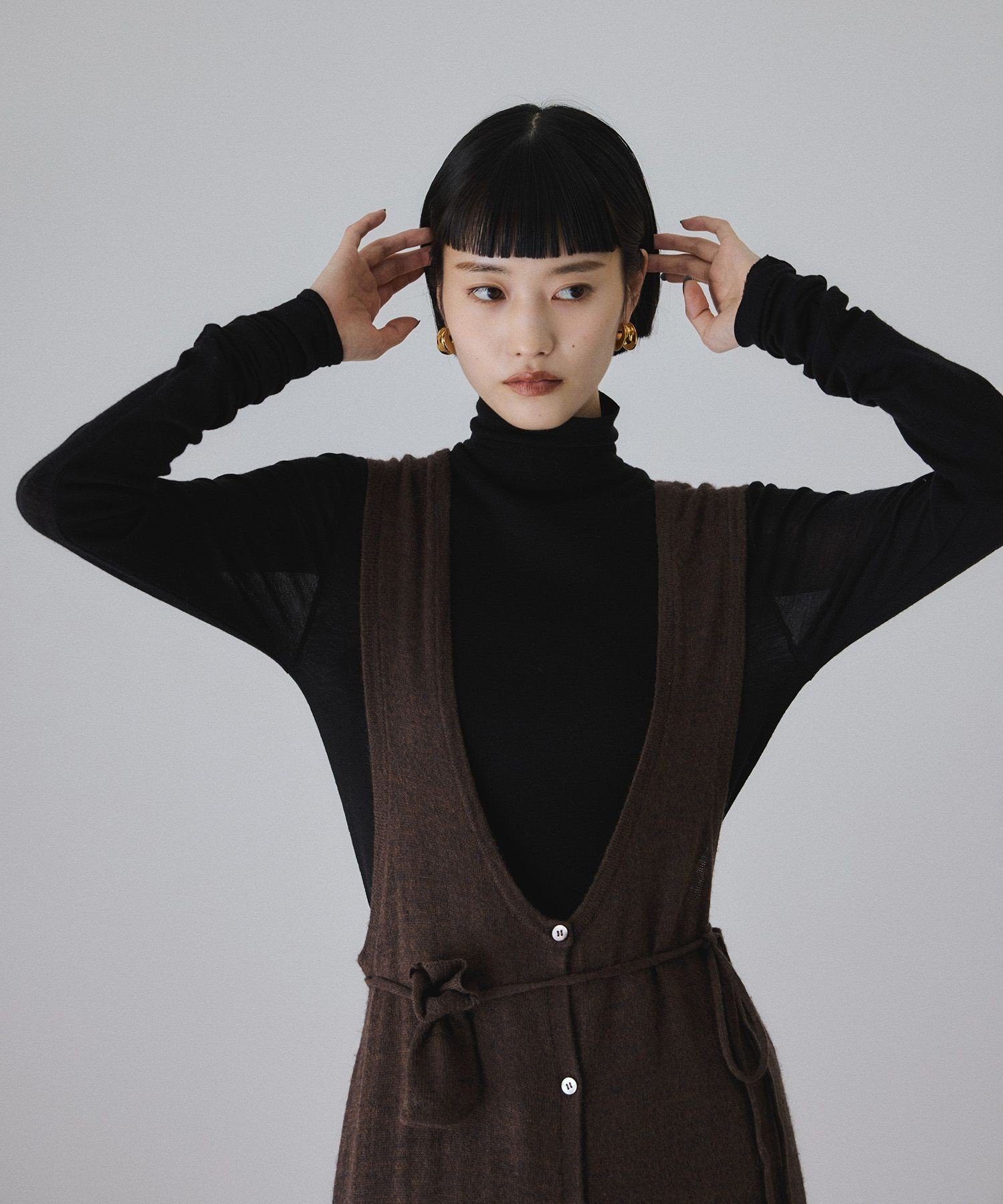 ADAM ET ROPE'｜ウォッシャブルウールタートルネックカットオフプル