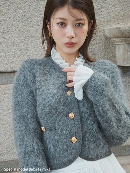 SNIDEL｜ファーライクフリルニットジャケット | Rakuten Fashion(楽天