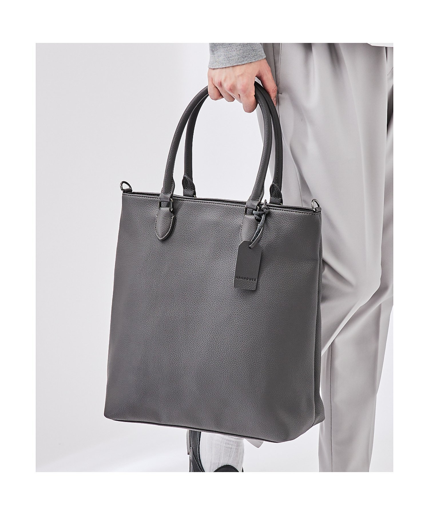 ABAHOUSE｜【WEB別注】シボレザー 縦型 2WAY トートバッグ / 15.0