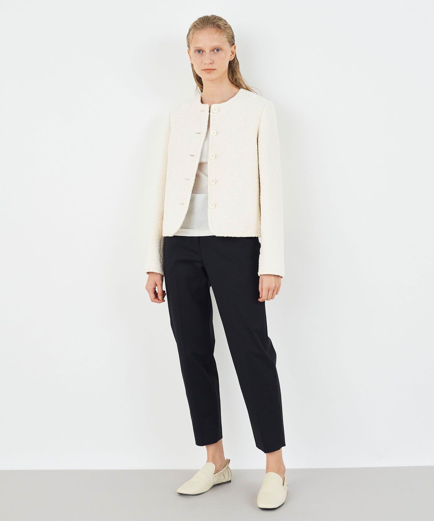 TOMORROWLAND｜コットンブークレー クルーネックジャケット | Rakuten