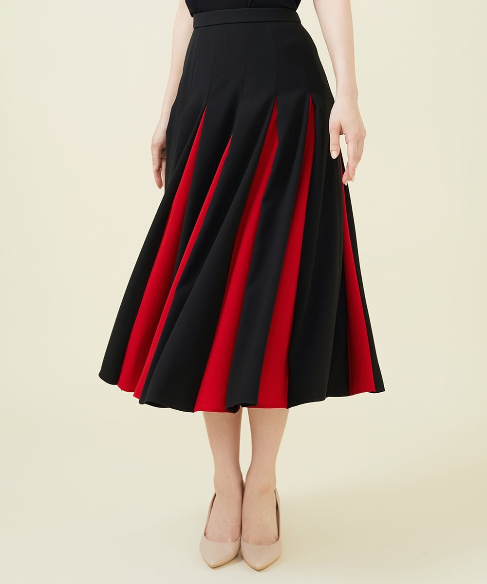 Sybilla｜バイカラープリーツフレアスカート | Rakuten Fashion(楽天