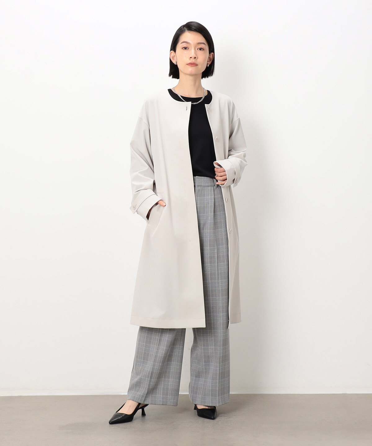 COMME CA ISM｜ノーカラーコート | Rakuten Fashion(楽天ファッション