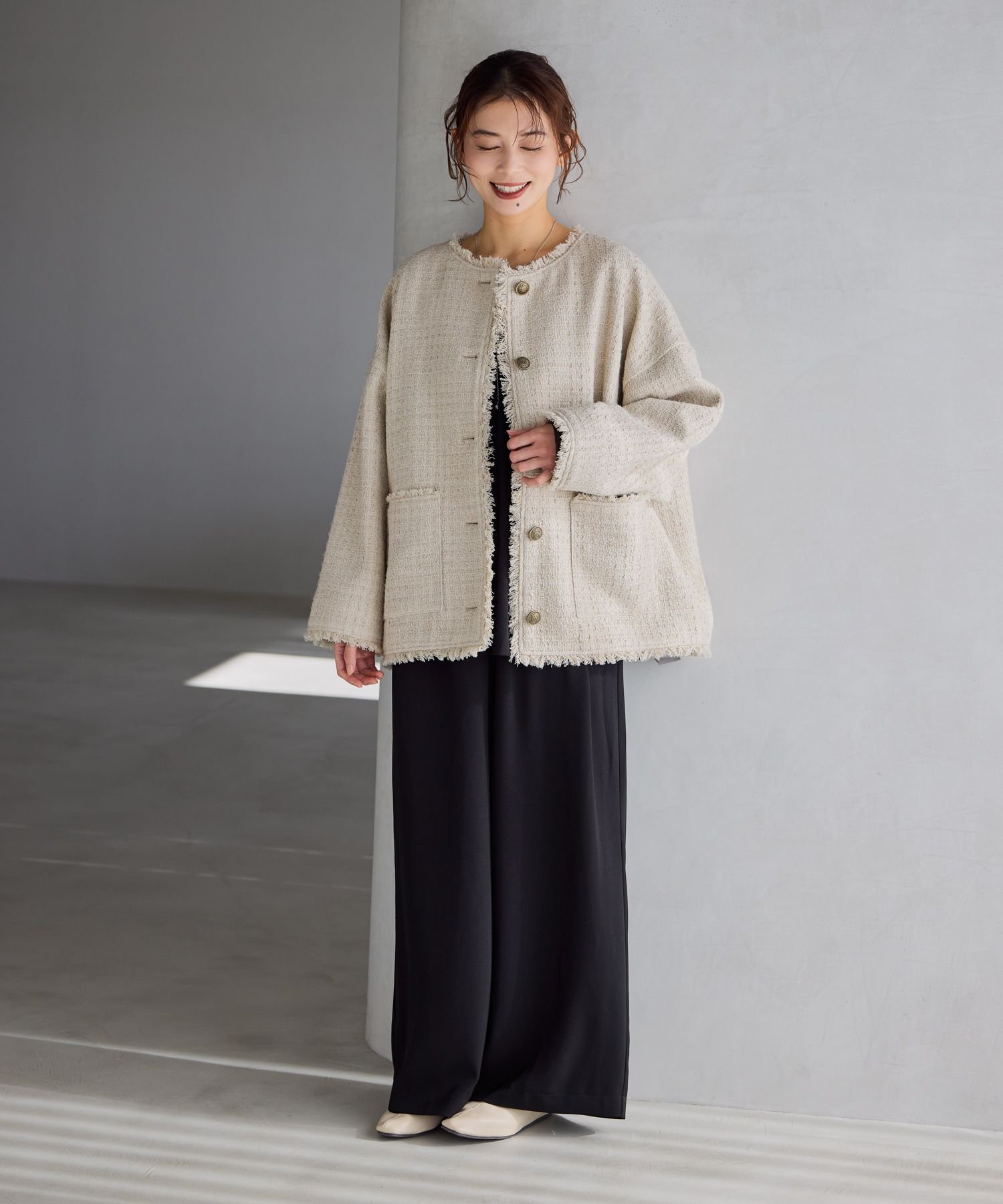 studio CLIP｜ドルマンツイードジャケット《オケージョン2026SS