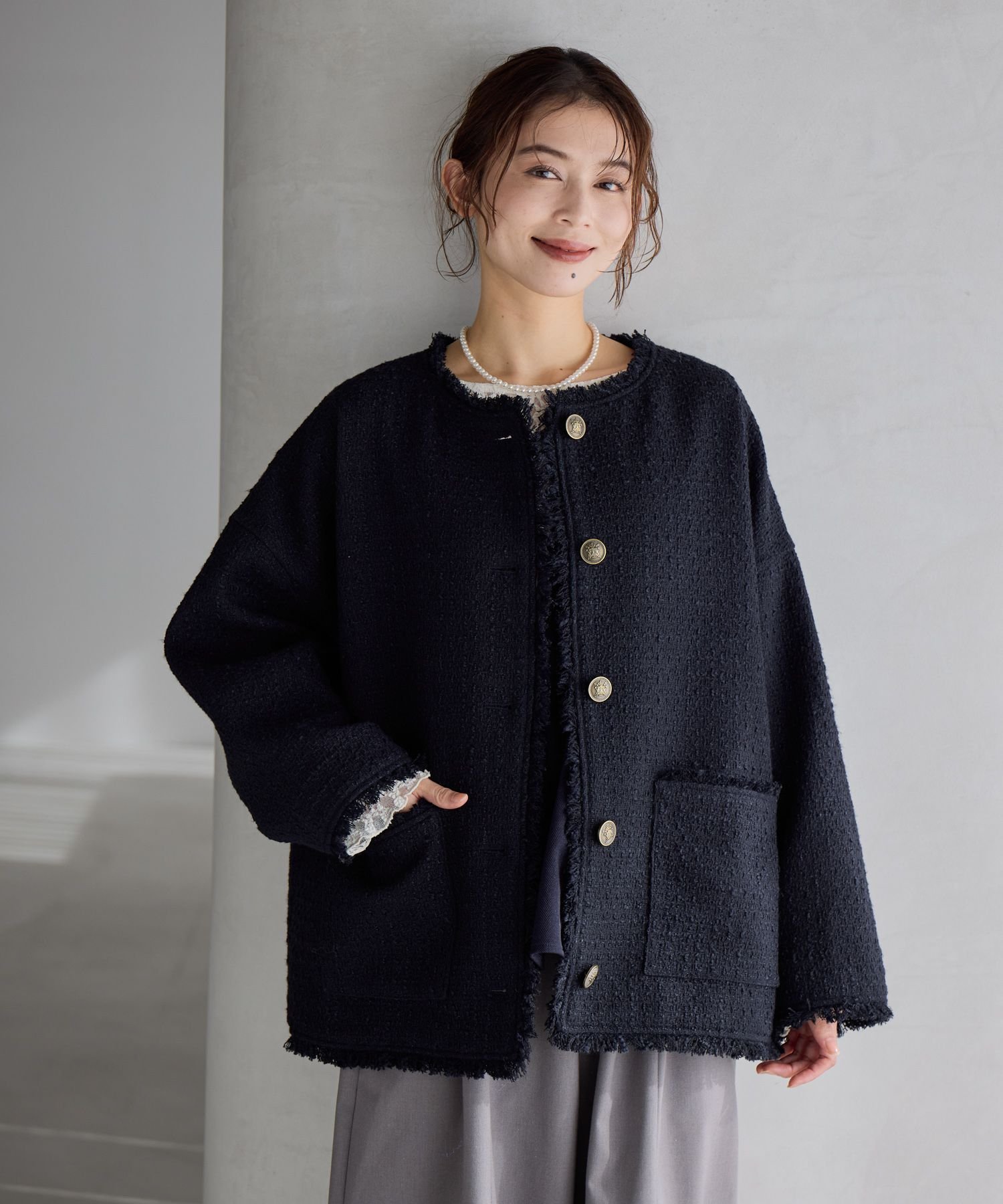 studio CLIP｜ドルマンツイードジャケット《オケージョン2026SS